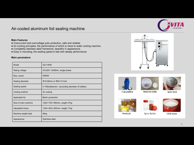 Air-cooled aluminum foil sealing machine